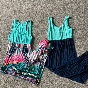 2 pink blush maxi dresses size medium